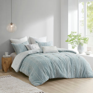Kara 3 Piece Cotton Jacquard Comforter Set