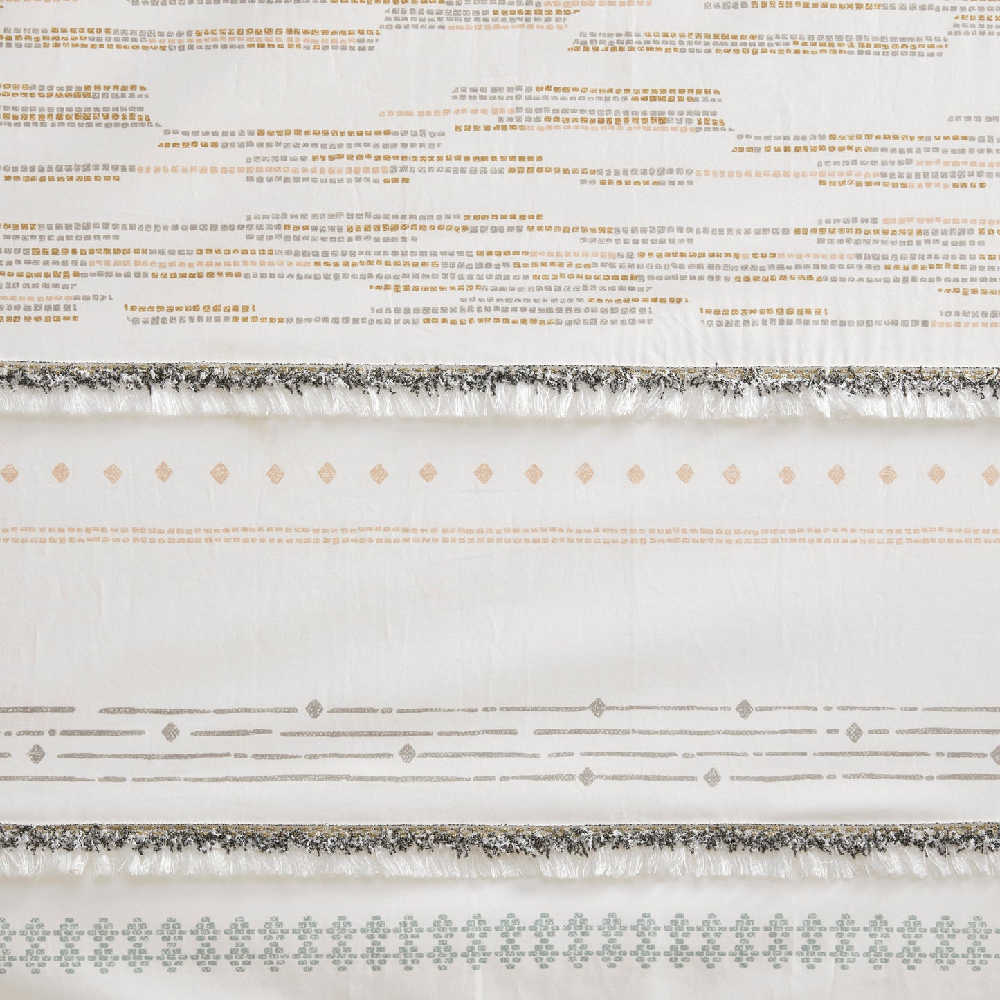 INK+IVY Cotton Printed Curtain Panel with tassel trim and Lining