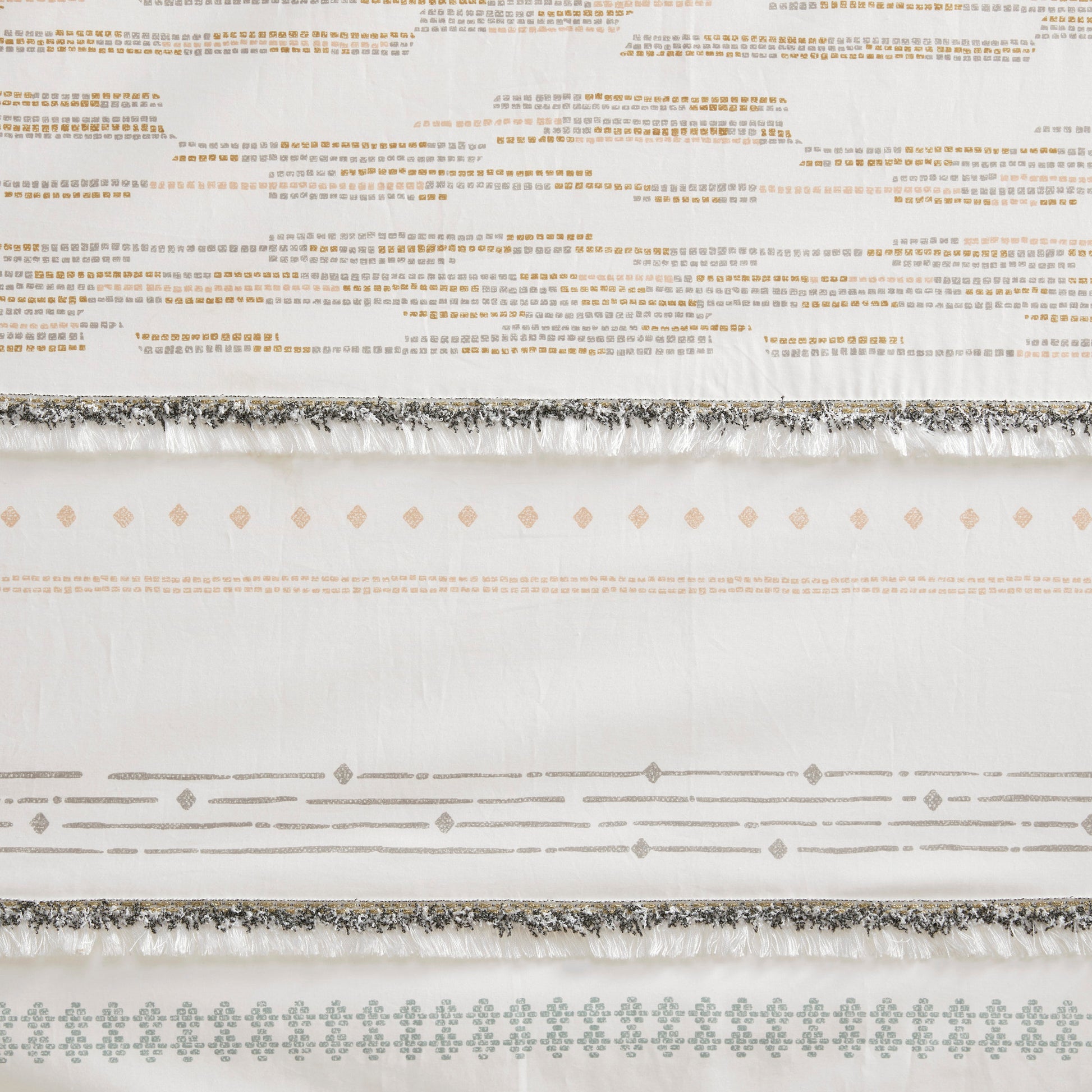 INK+IVY Cotton Printed Curtain Panel with tassel trim and Lining