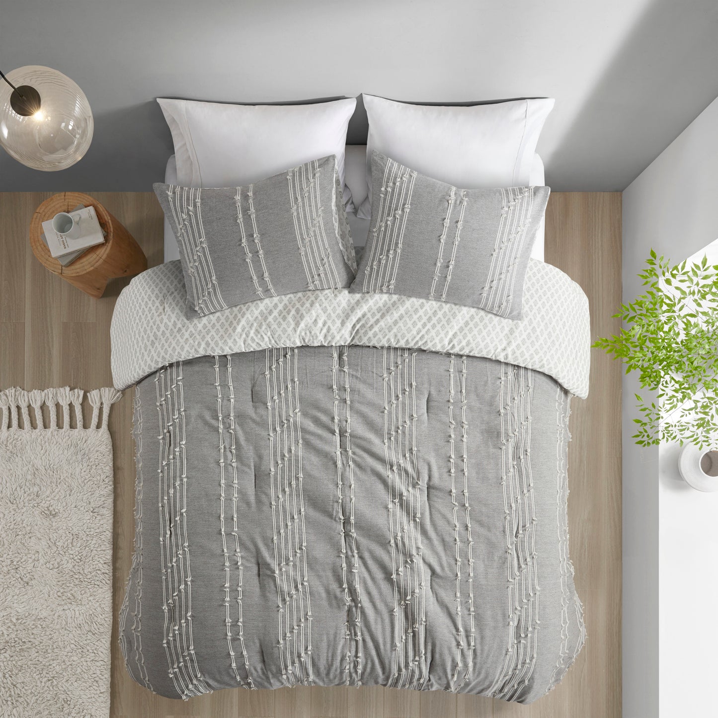INK+IVY 3 Piece Cotton Jacquard Comforter Set