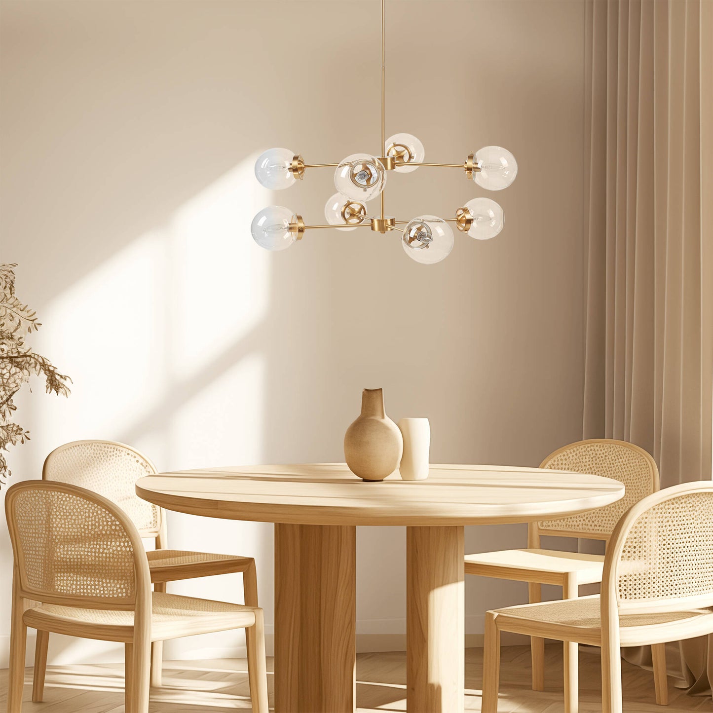 INK+IVY 8-Light Metal Chandelier with Globe Bulbs