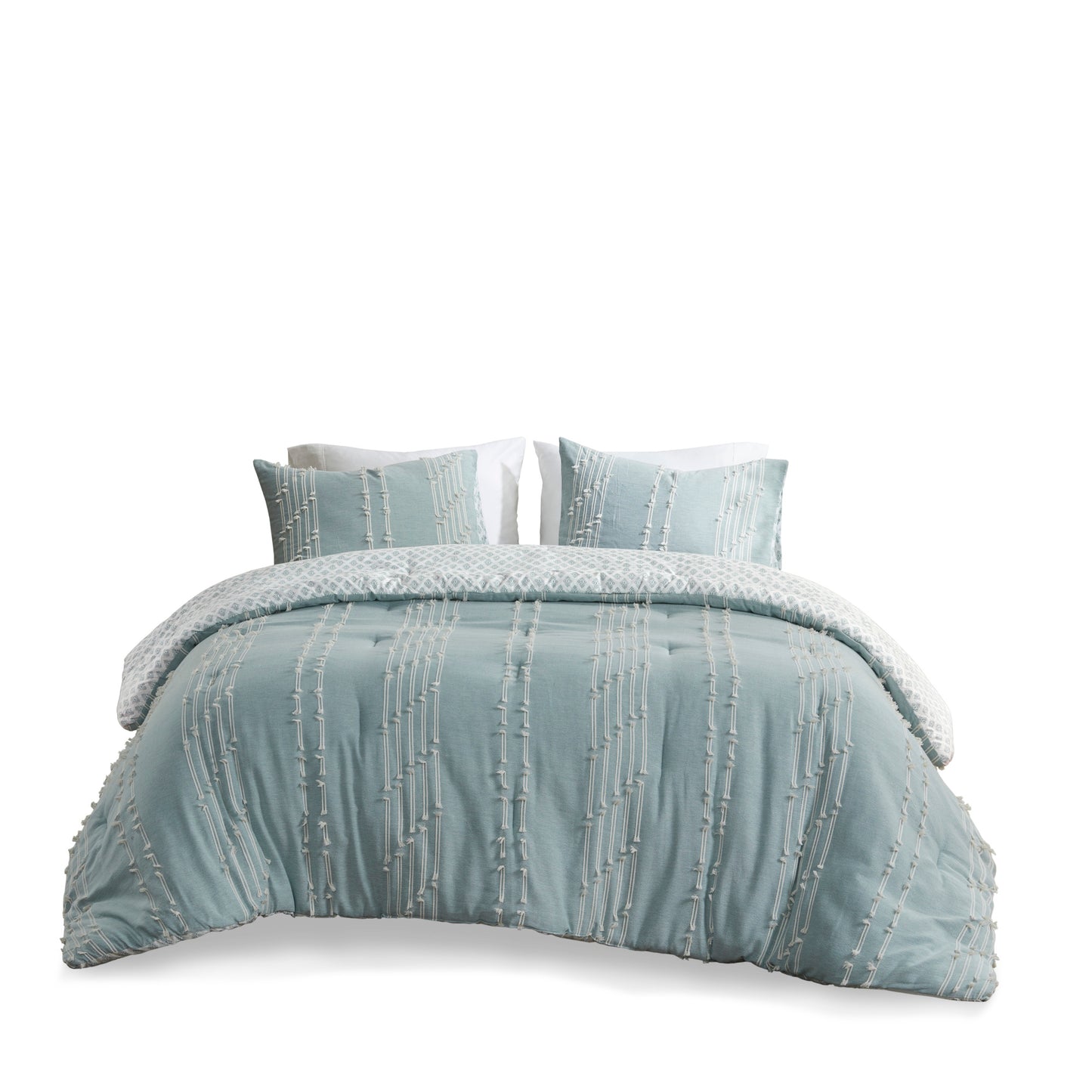 INK+IVY 3 Piece Cotton Jacquard Comforter Set