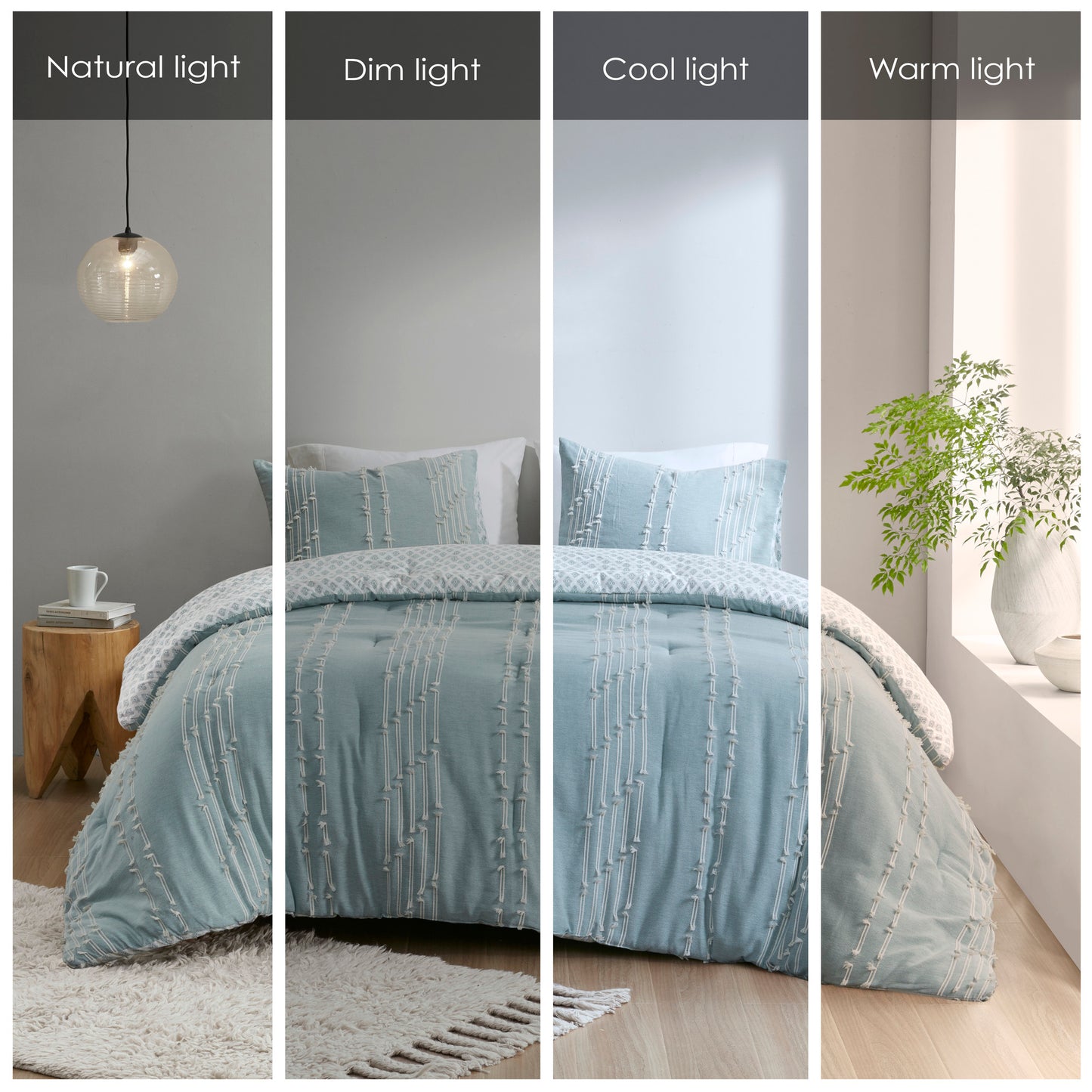 INK+IVY 3 Piece Cotton Jacquard Comforter Set