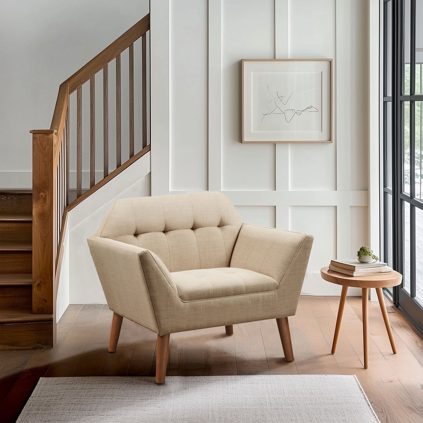 INK+IVY Newport Wide Mid-Century Modern Lounge Chair