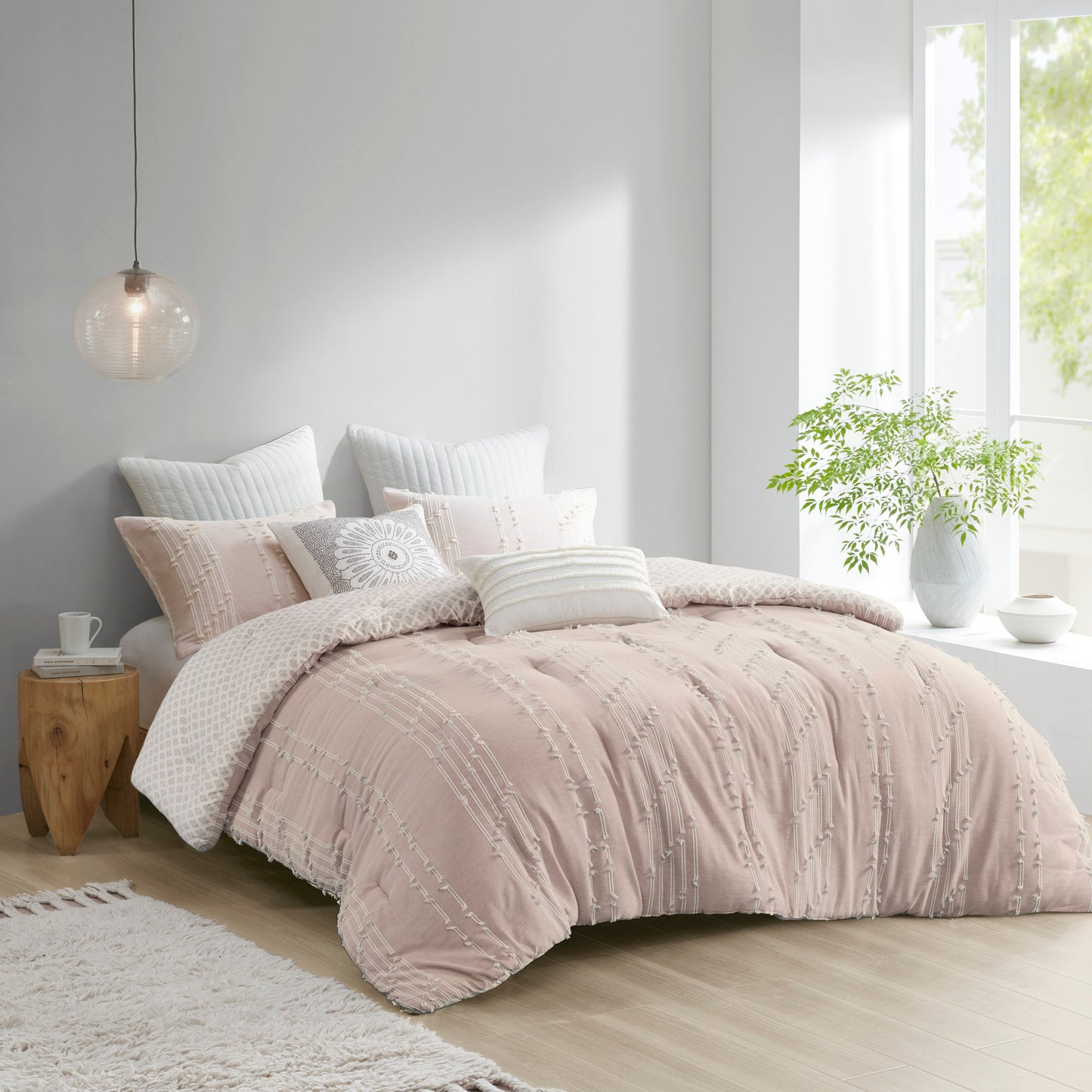 INK+IVY 3 Piece Cotton Jacquard Comforter Set