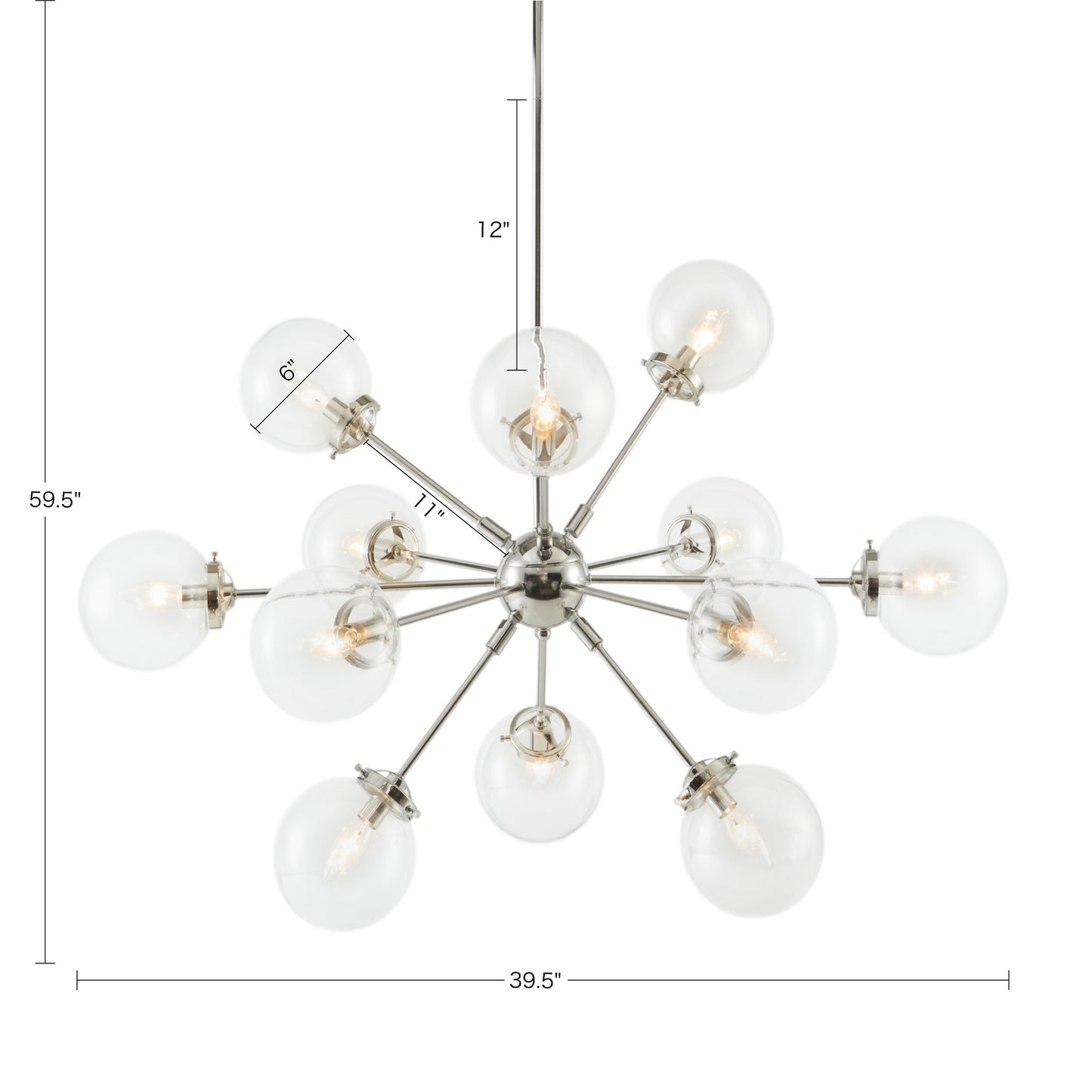 INK+IVY 12-Light Chandelier with Oversized Globe Bulbs