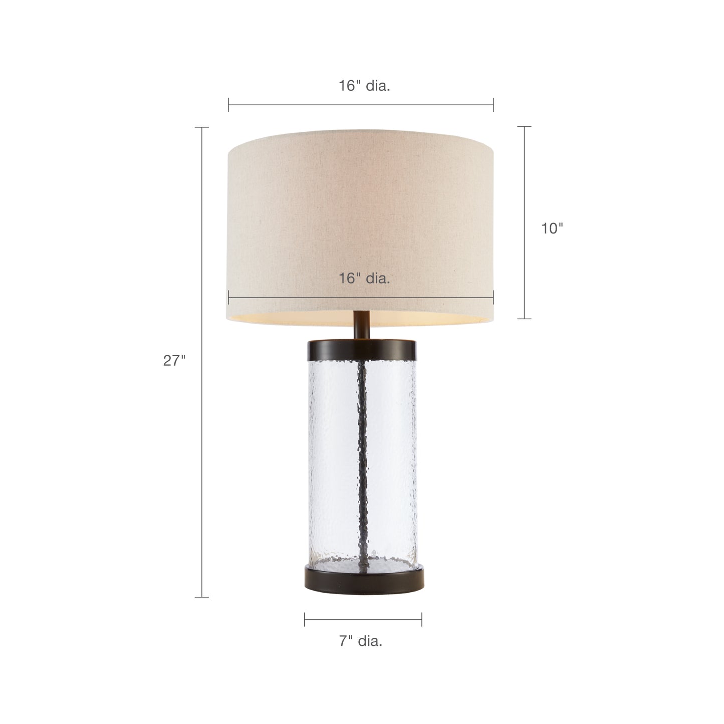 INK+IVY Glass Cylinder Table Lamp