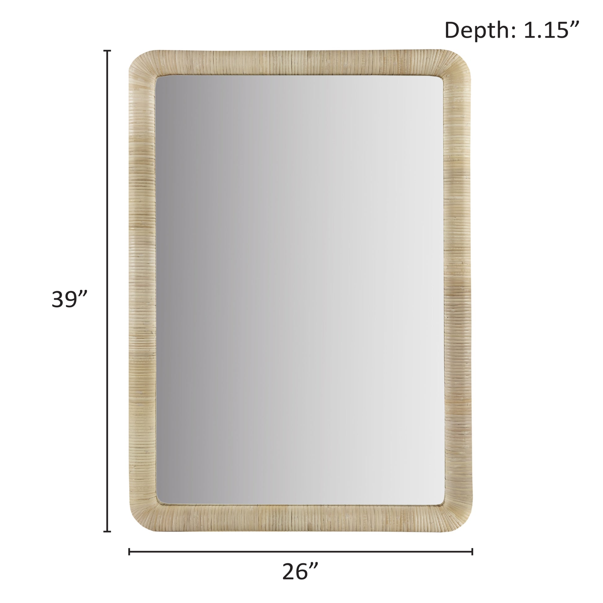 INK+IVY Natural Rattan Rectangle Wall Mirror