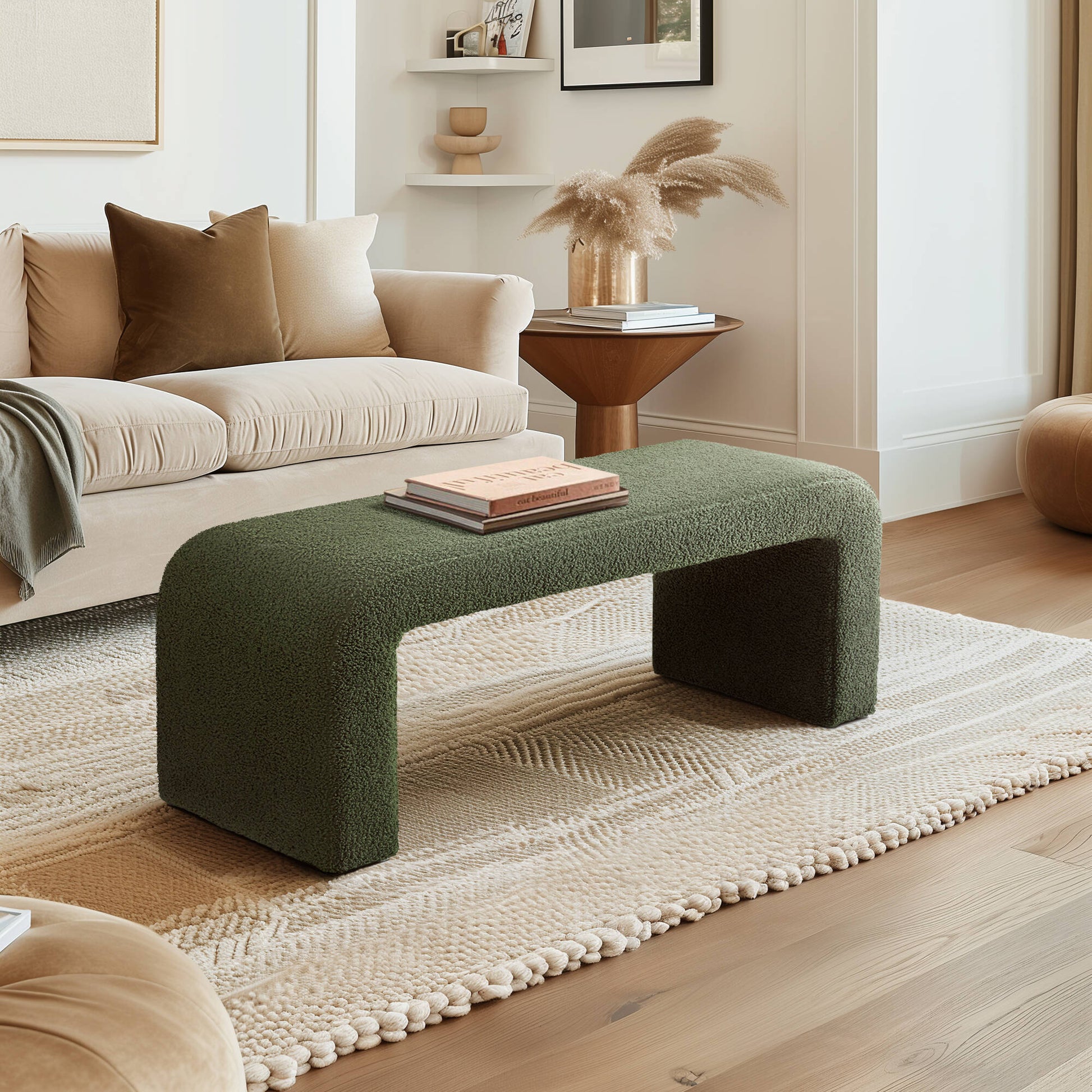 INK+IVY Boucle Waterfall Bench