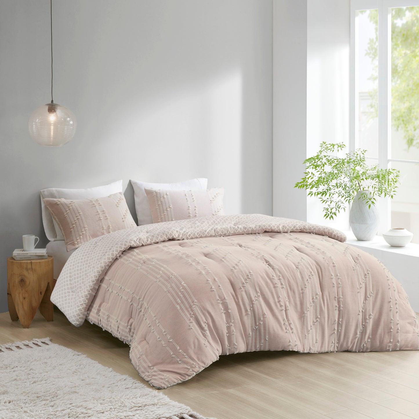 INK+IVY 3 Piece Cotton Jacquard Comforter Set
