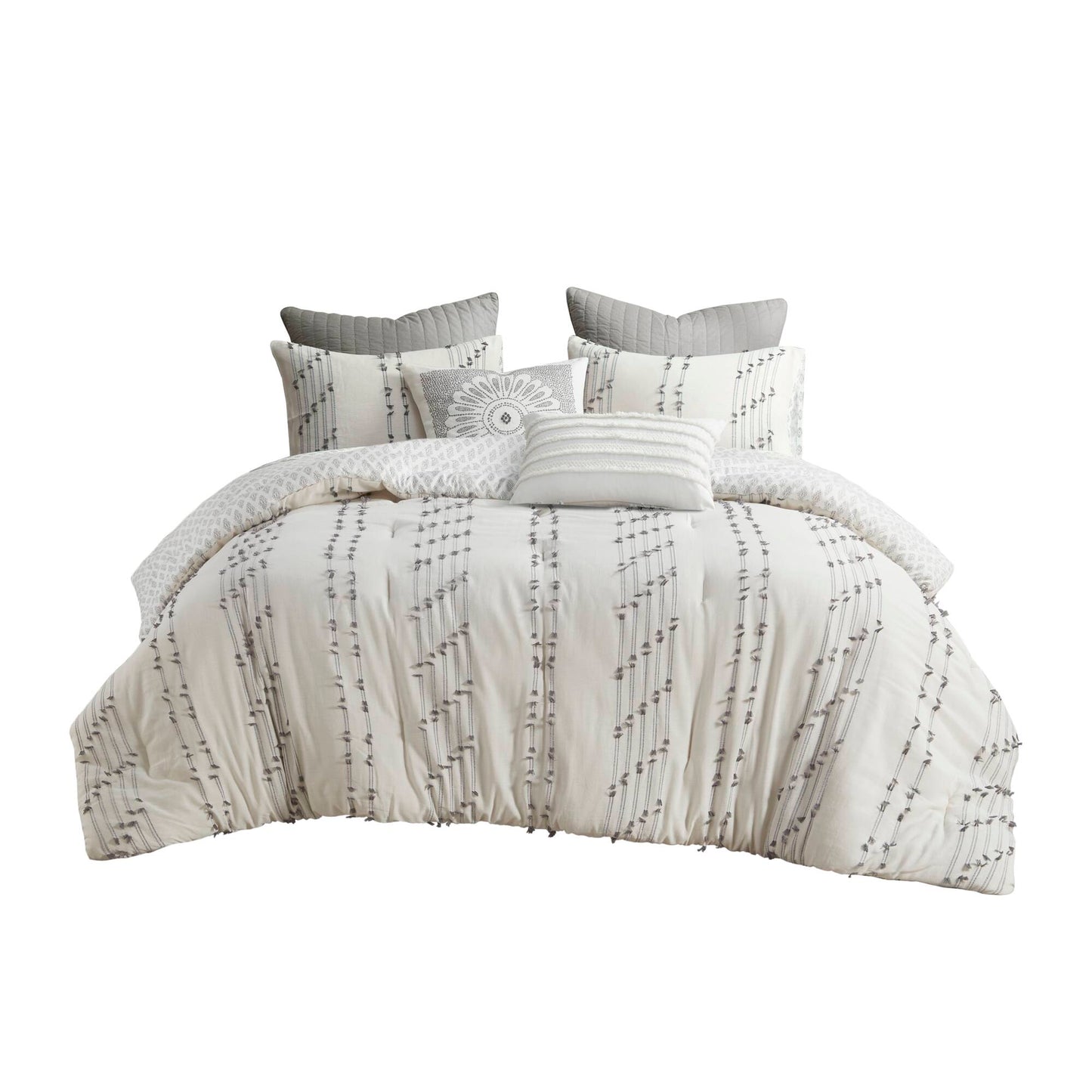 INK+IVY 3 Piece Cotton Jacquard Comforter Set