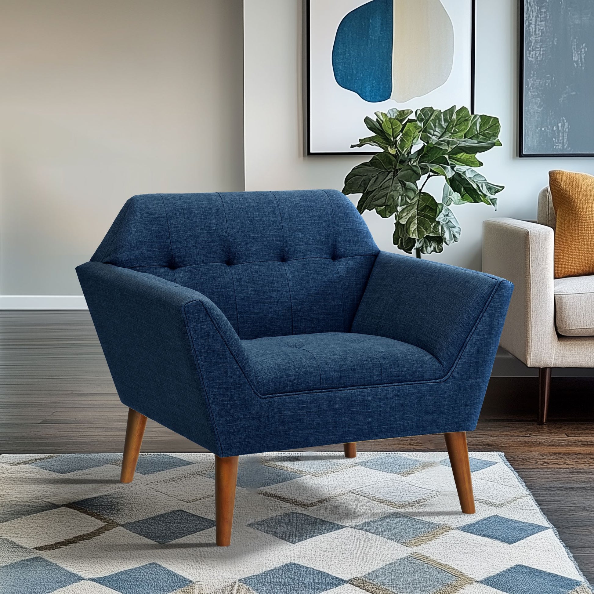 INK+IVY Newport Wide Mid-Century Modern Lounge Chair