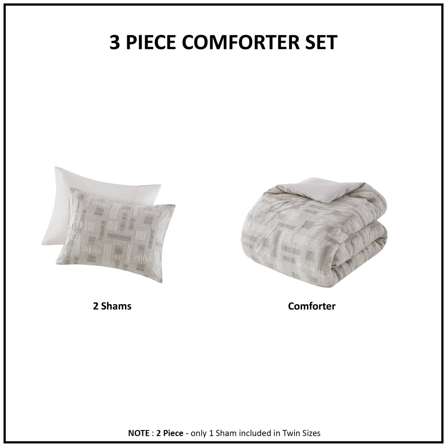 INK+IVY 3 Piece Cotton Jacquard Comforter Set