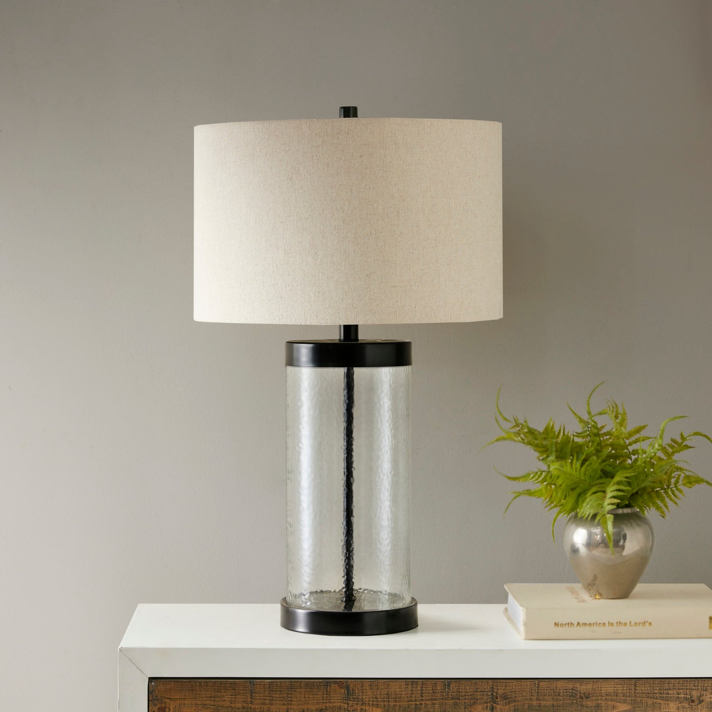 INK+IVY Glass Cylinder Table Lamp
