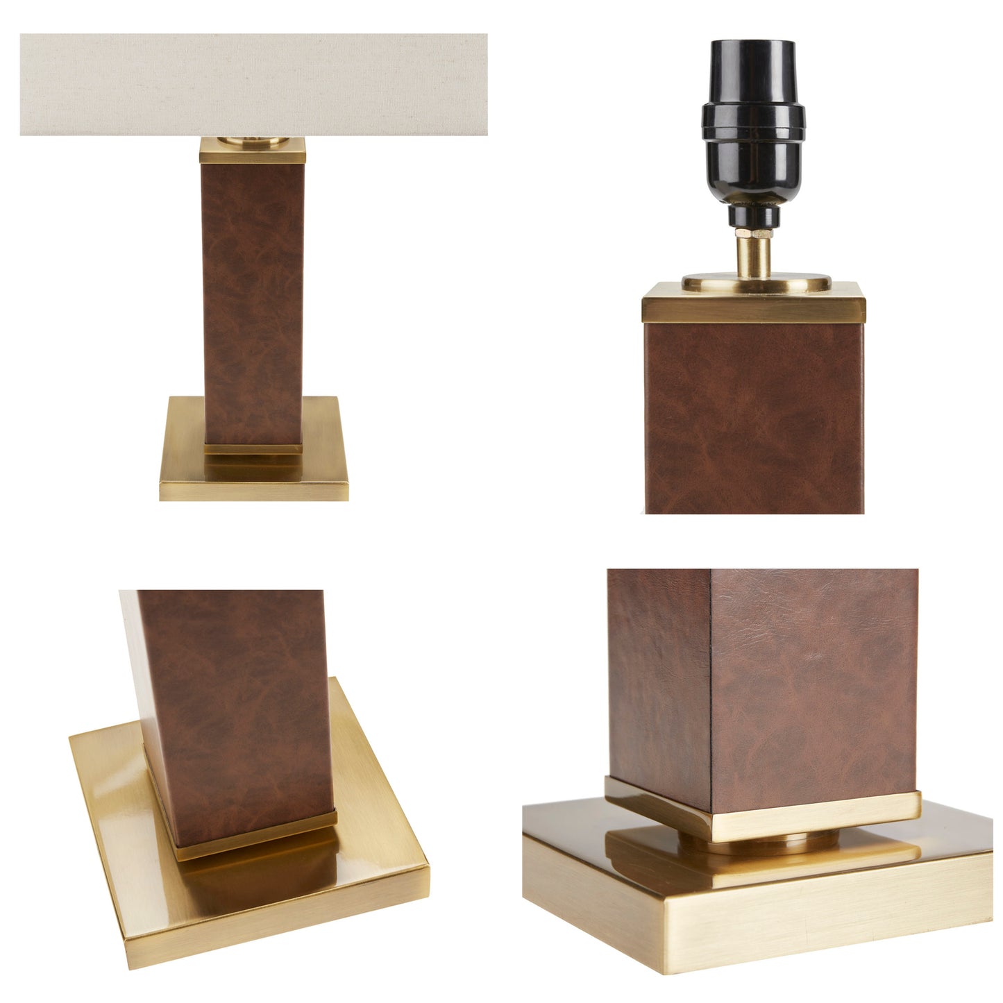 INK+IVY Faux Leather Table Lamp