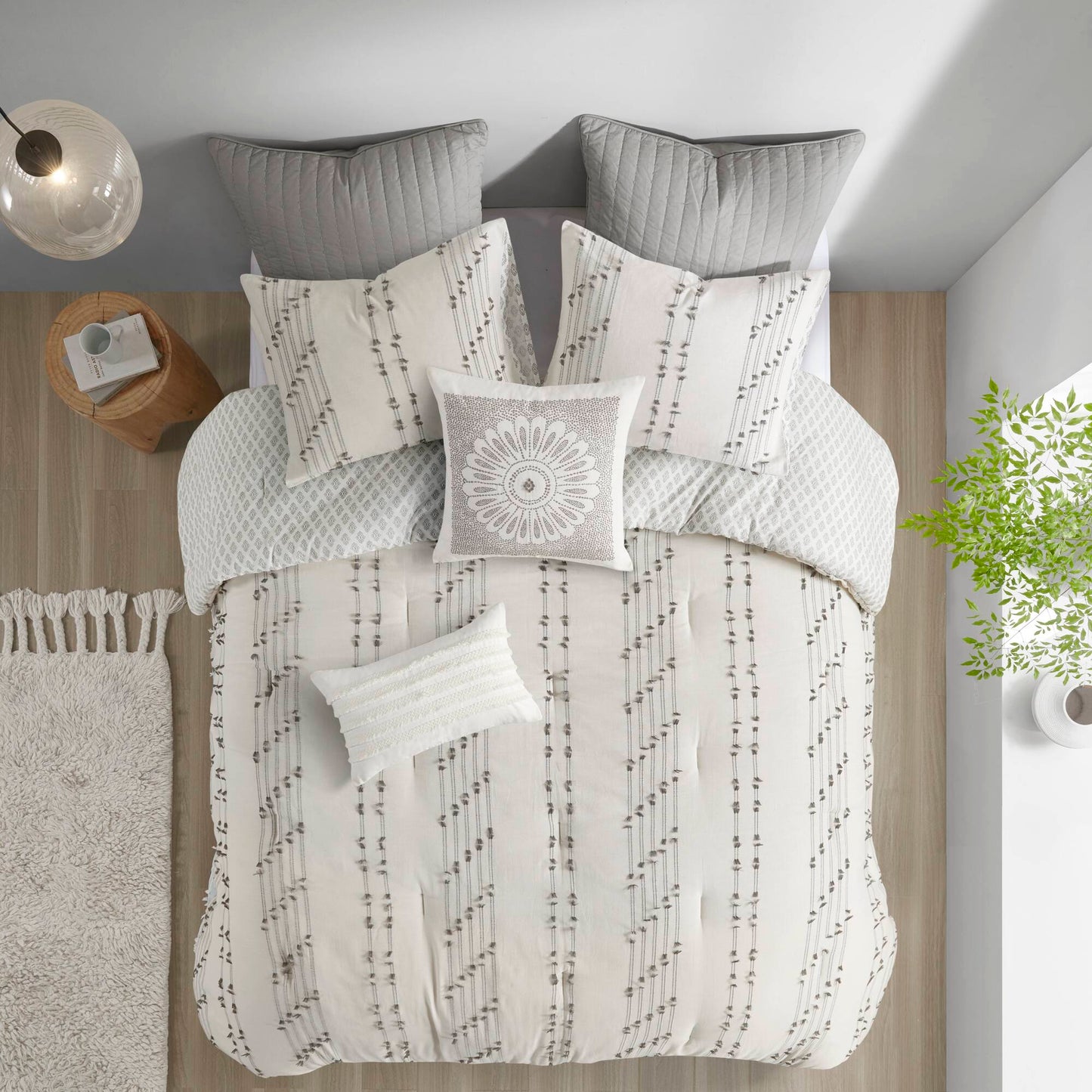 INK+IVY 3 Piece Cotton Jacquard Comforter Set