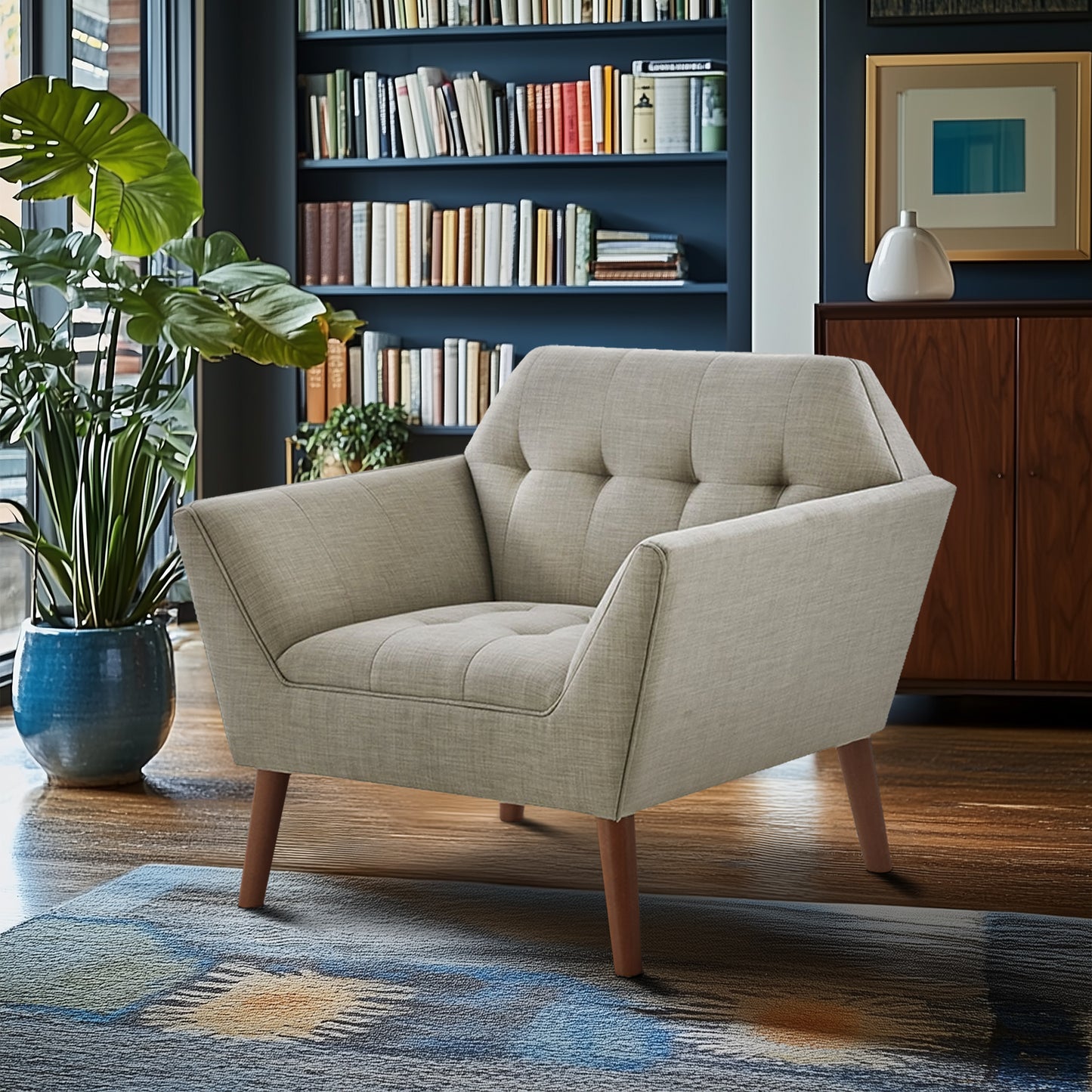 INK+IVY Newport Wide Mid-Century Modern Lounge Chair