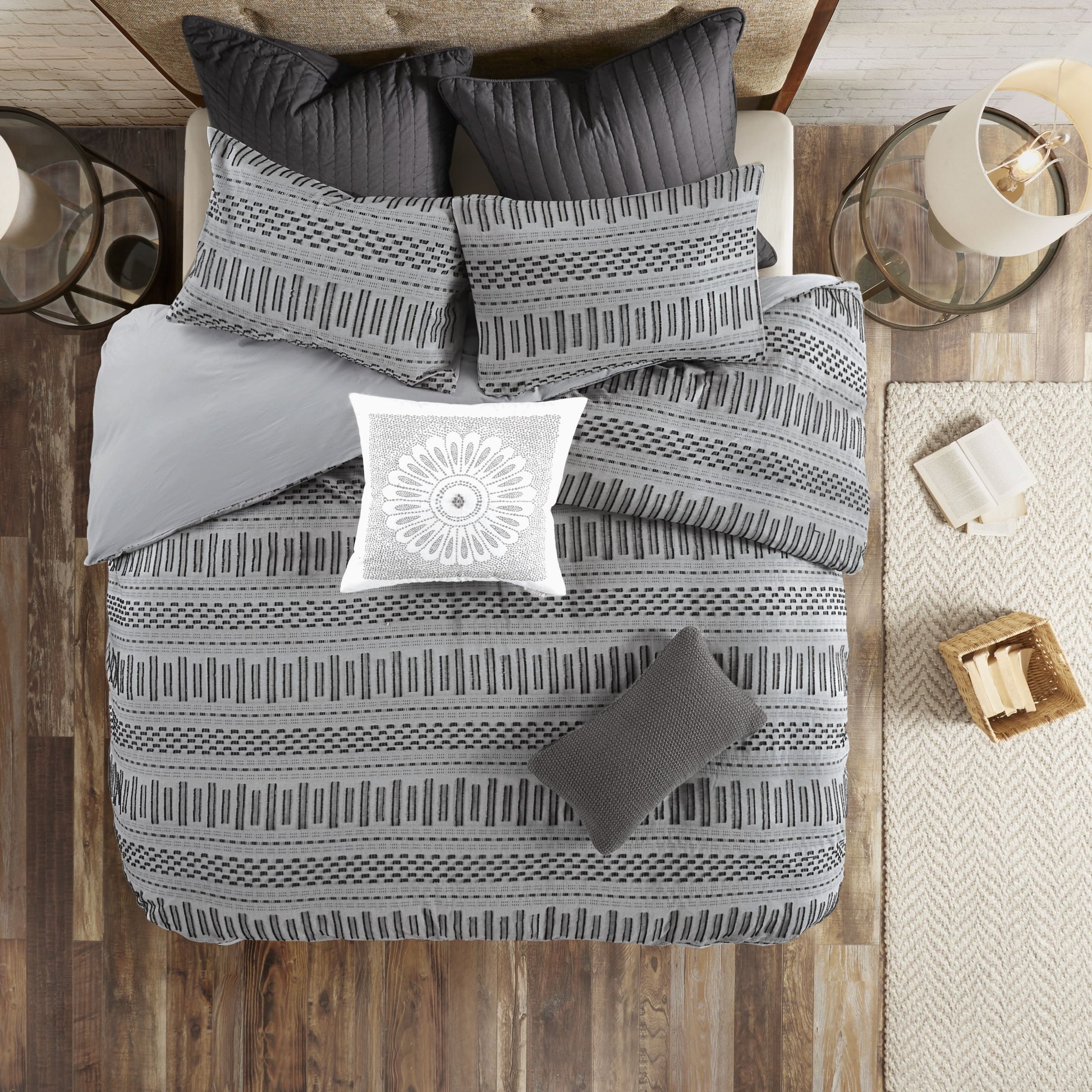 INK+IVY Cotton Jacquard Duvet Cover Mini Set