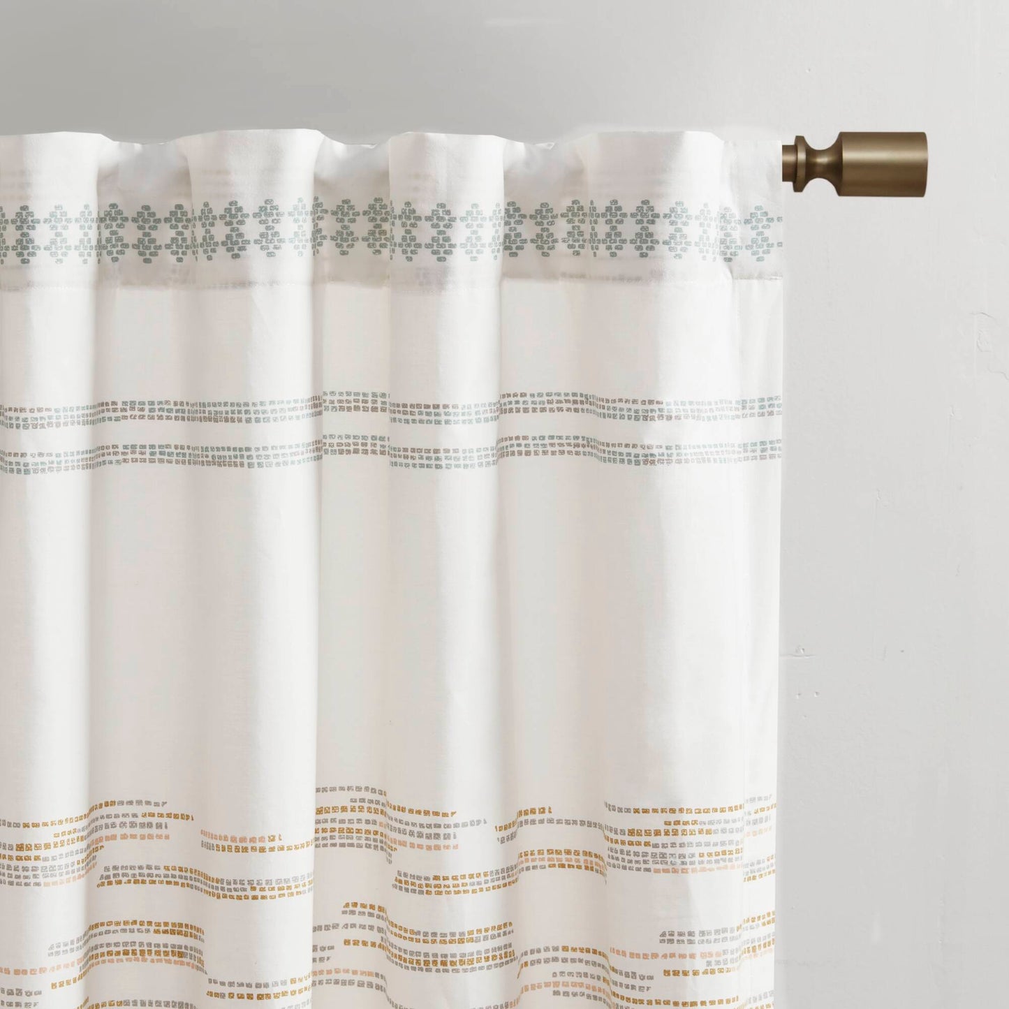 INK+IVY Cotton Printed Curtain Panel with tassel trim and Lining