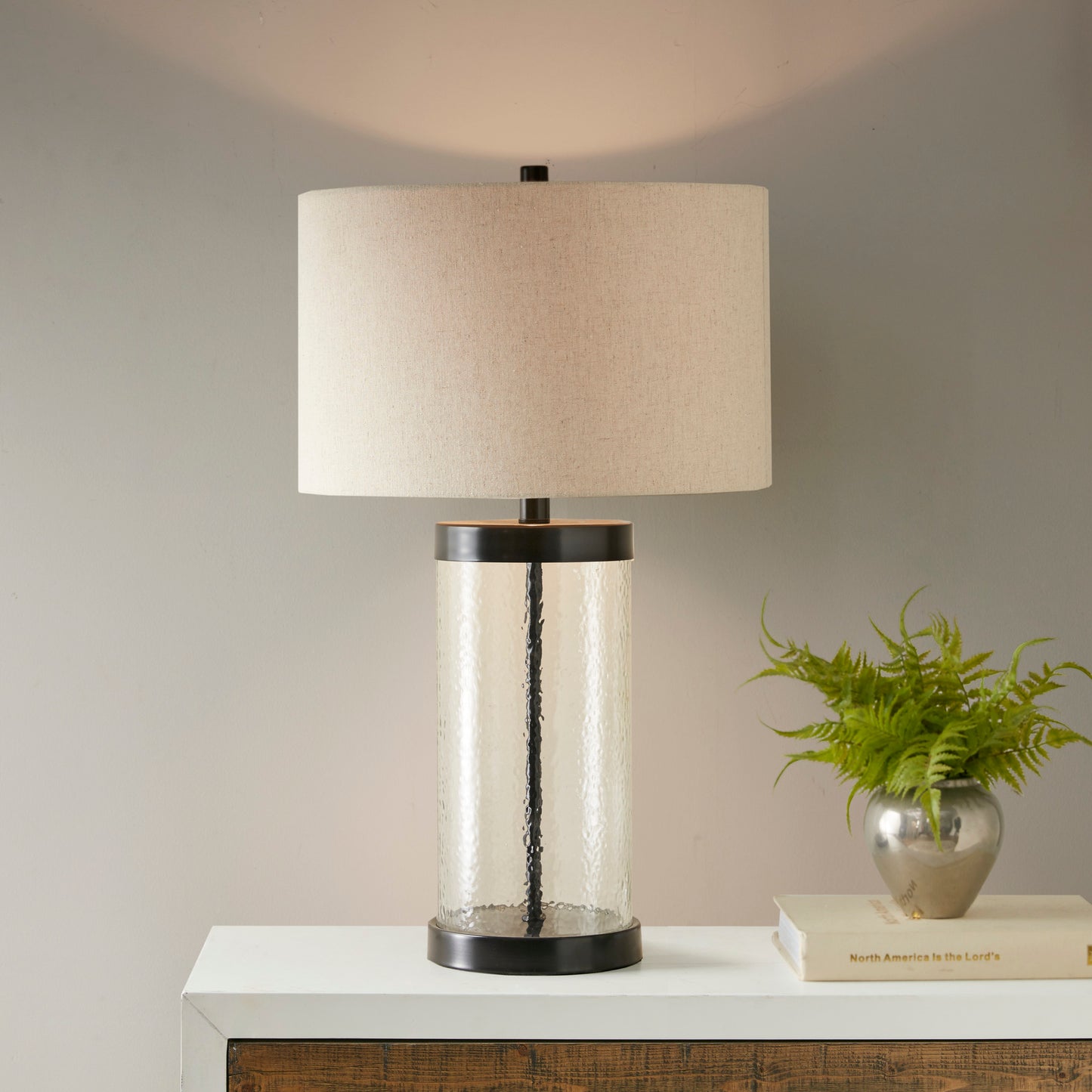 INK+IVY Glass Cylinder Table Lamp