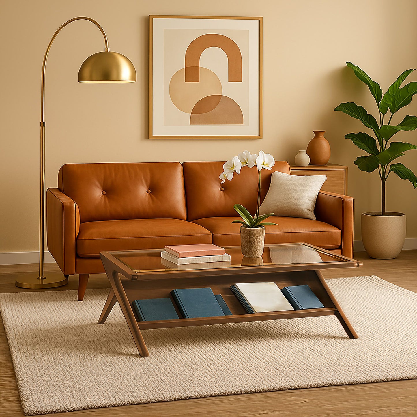 INK+IVY Coffee Table with Tempered Glass