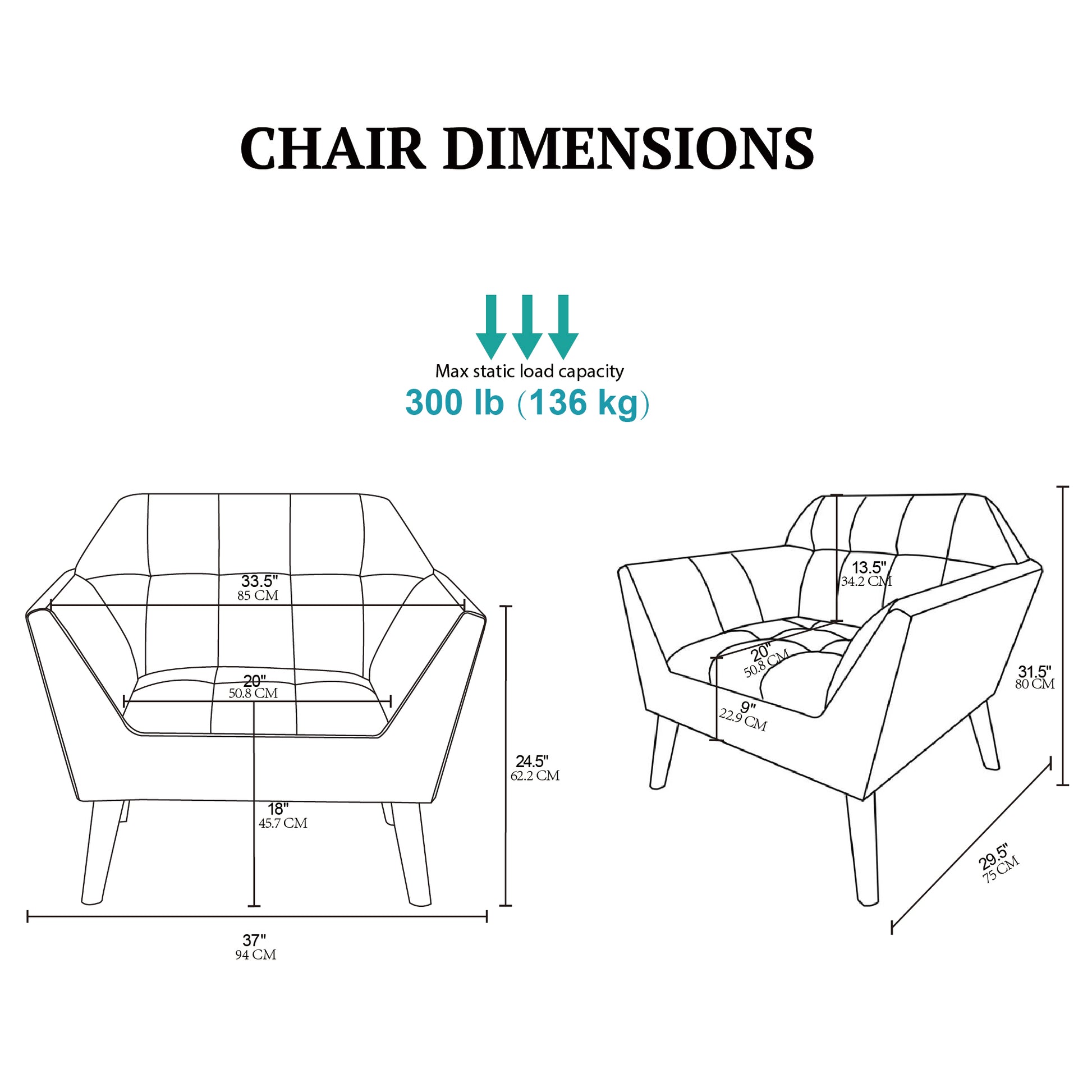 INK+IVY Newport Wide Mid-Century Modern Lounge Chair