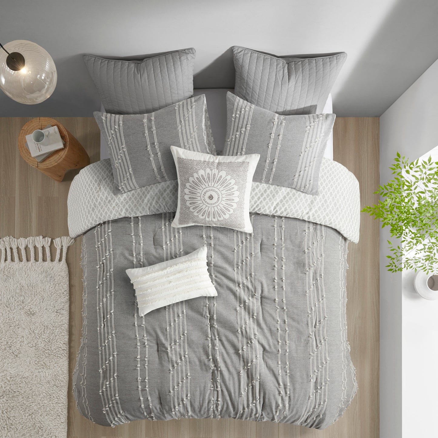 INK+IVY 3 Piece Cotton Jacquard Comforter Set
