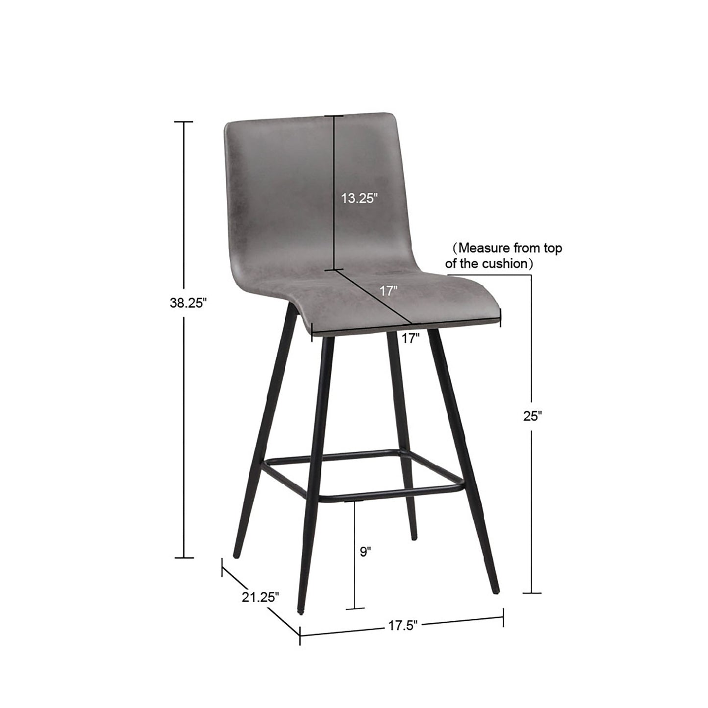 INK+IVY Faux Leather Swivel Counter Stool