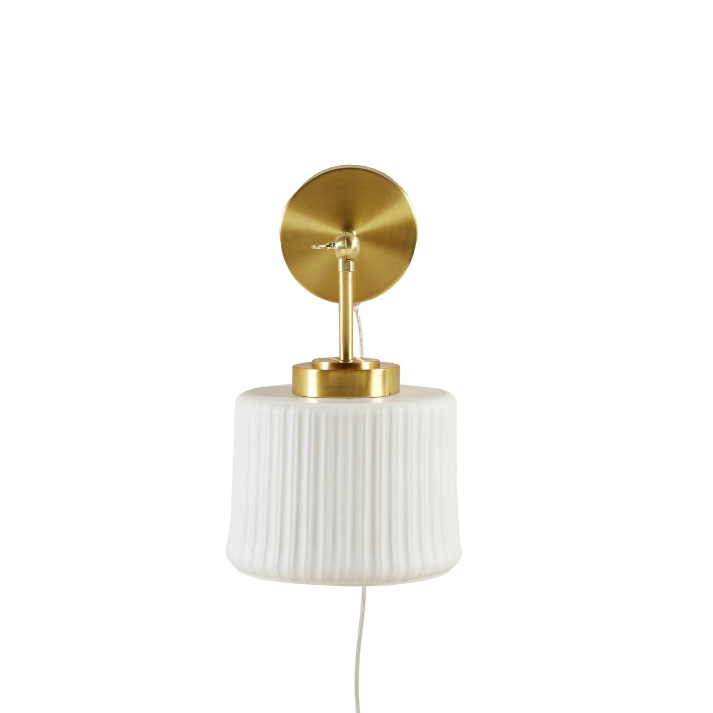 INK+IVY White Ceramic Wall Sconce with Adjustable Swing Arm