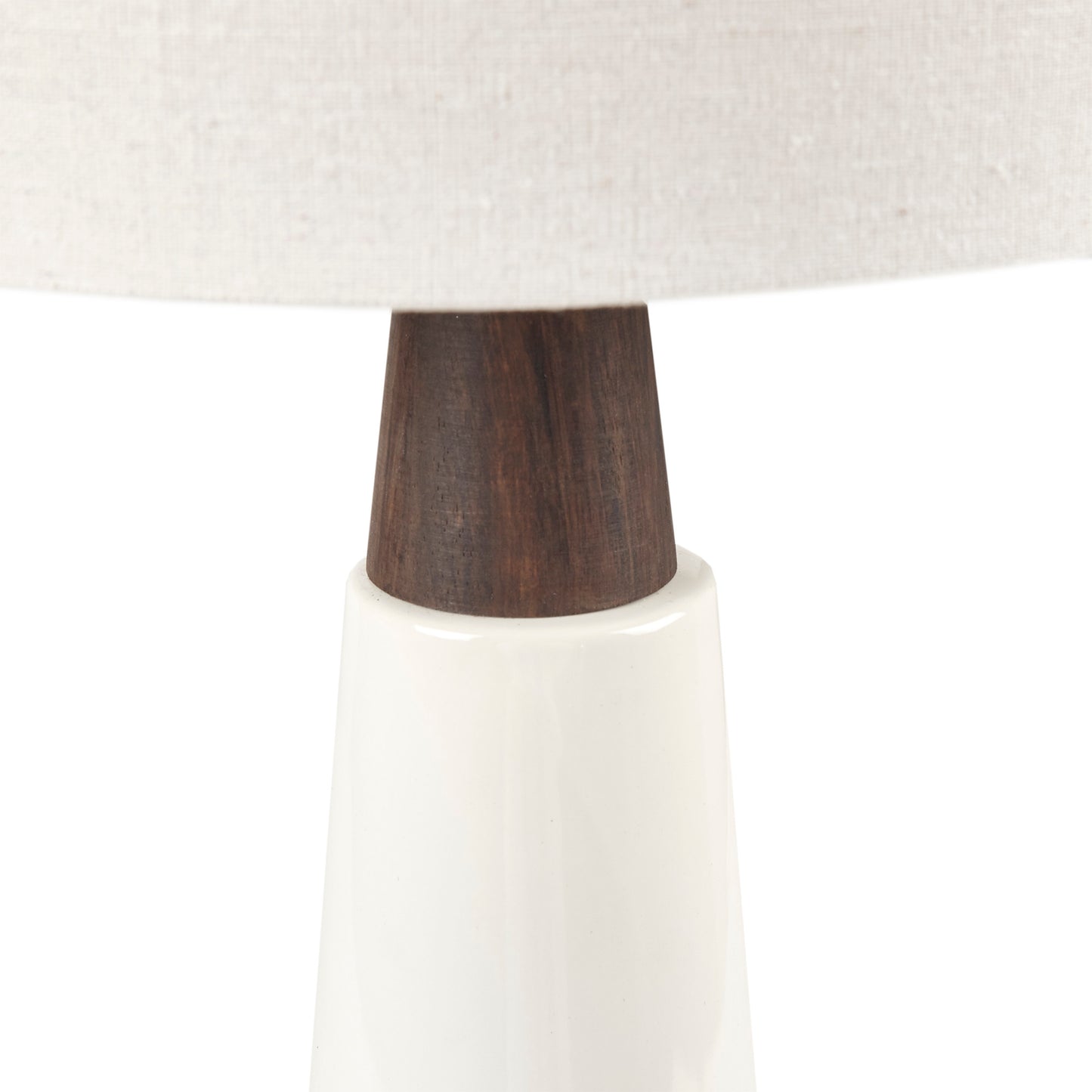INK+IVY Triangular Ceramic and Wood Table Lamp