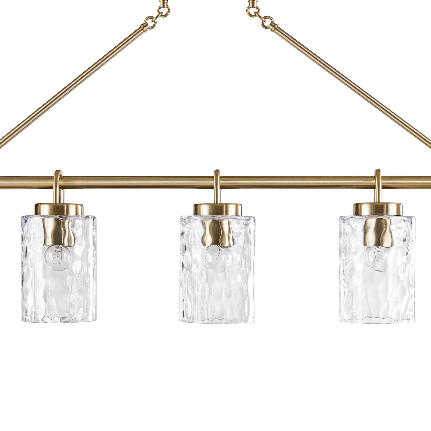 INK+IVY 5-light Linear Chandelier with Textured Glass Shades