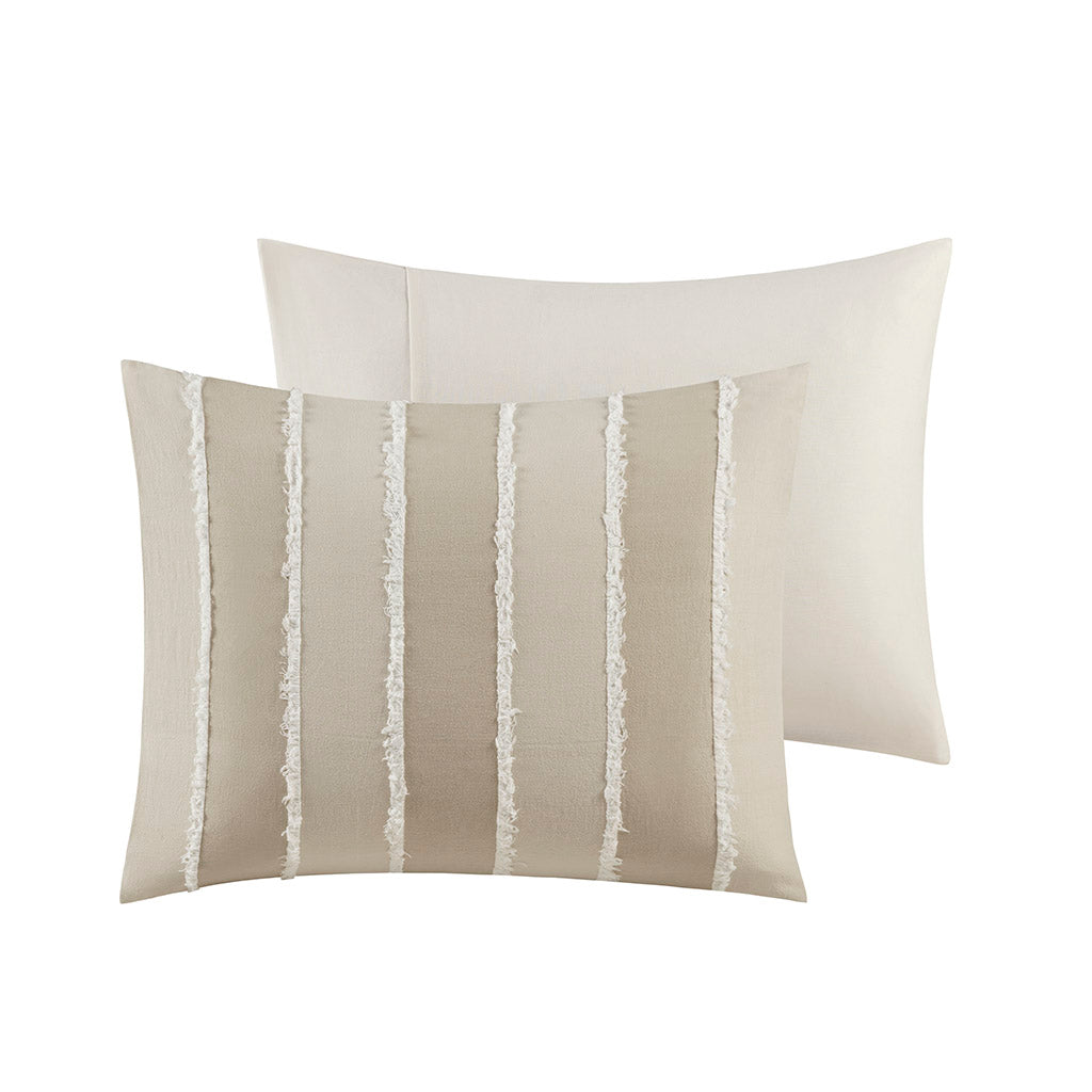 INK+IVY 3 Piece Striped Cotton Duvet Cover Set