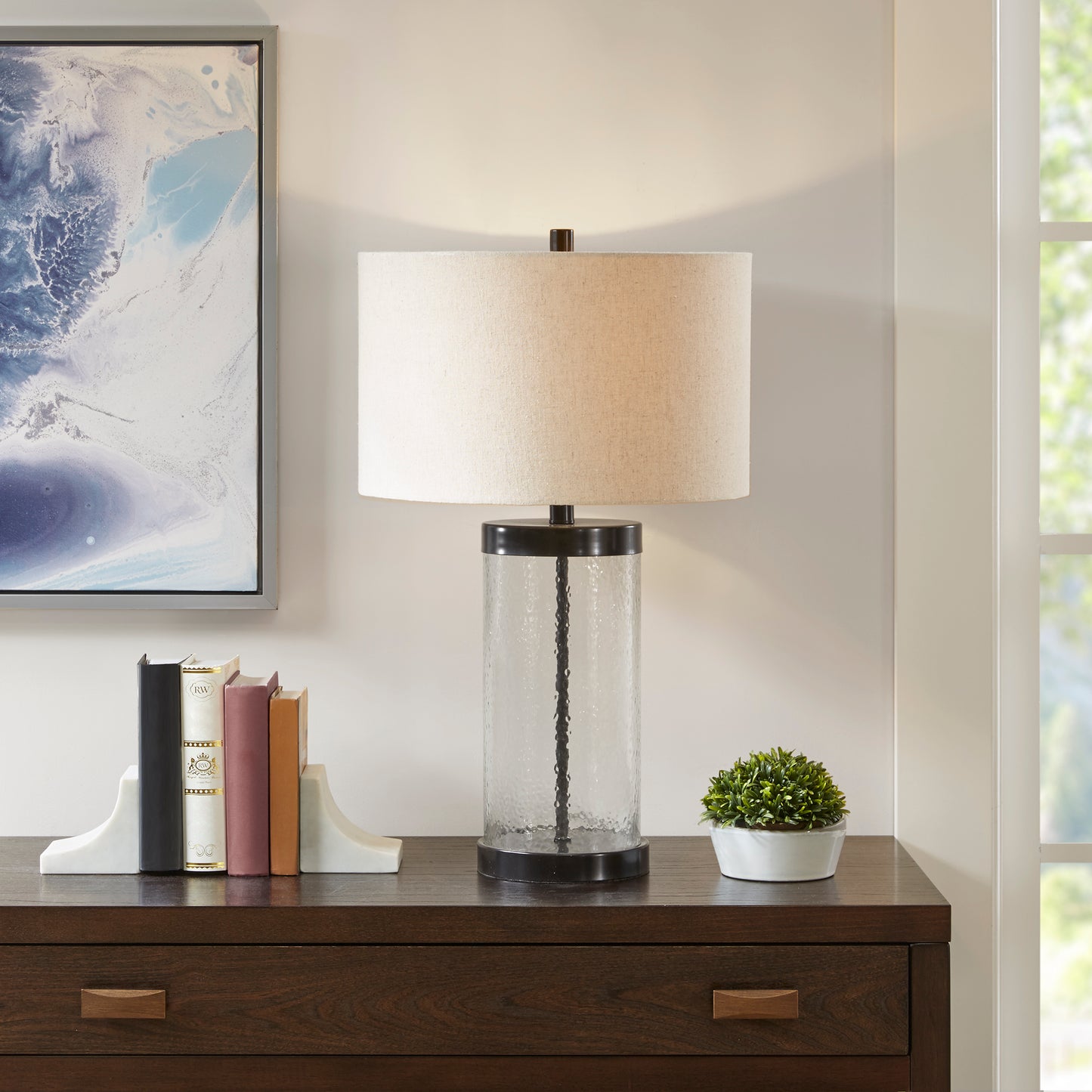 INK+IVY Glass Cylinder Table Lamp