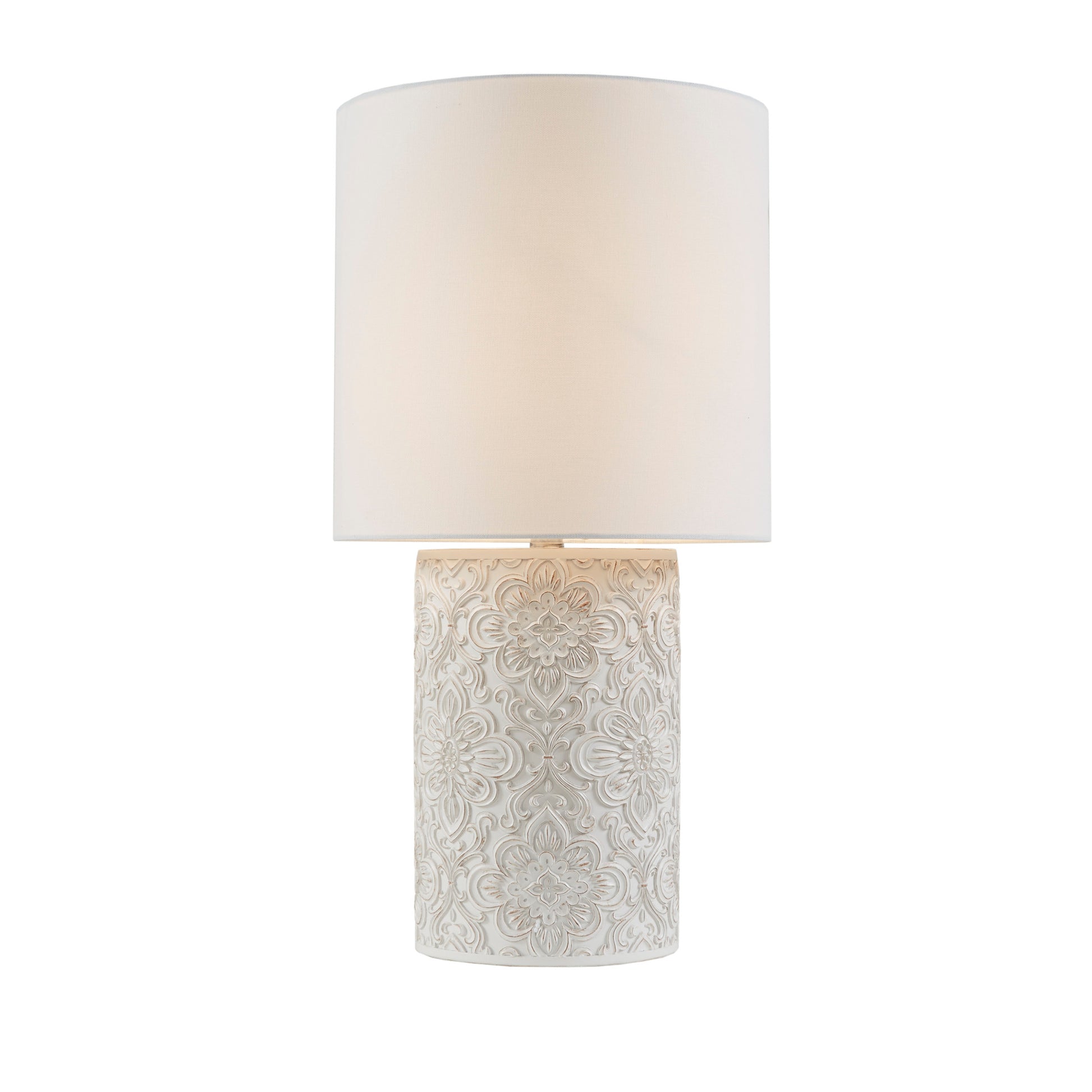 INK+IVY Embossed Floral Resin Table Lamp