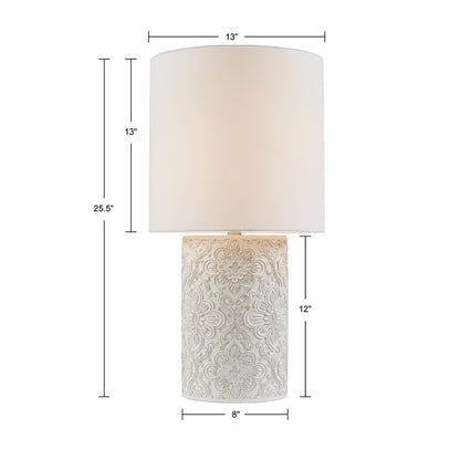 INK+IVY Embossed Floral Resin Table Lamp