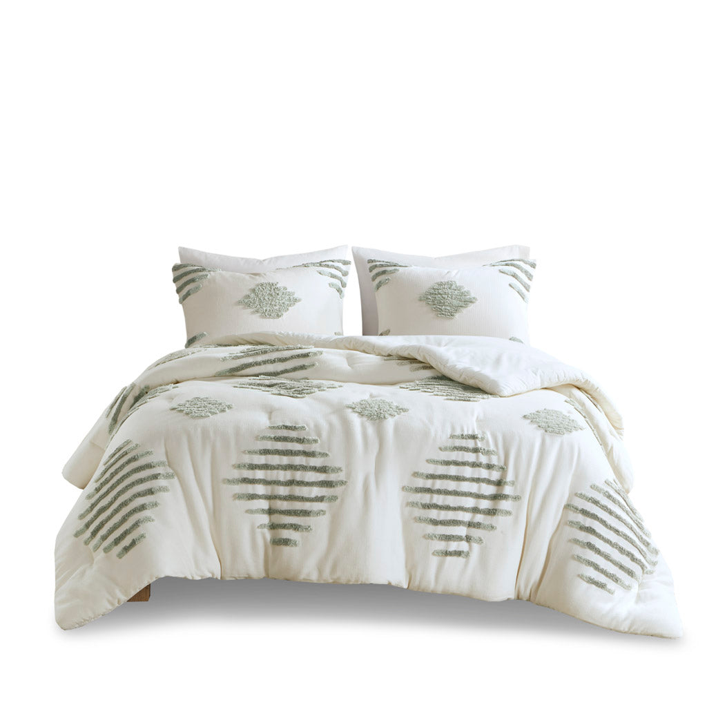 INK+IVY 3 Piece Cotton Blend Chenille Comforter Set