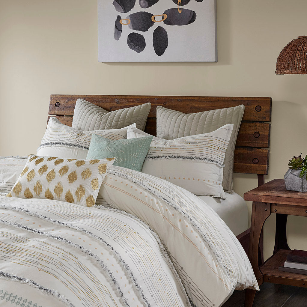 INK+IVY Cotton Printed Comforter Set with Trims