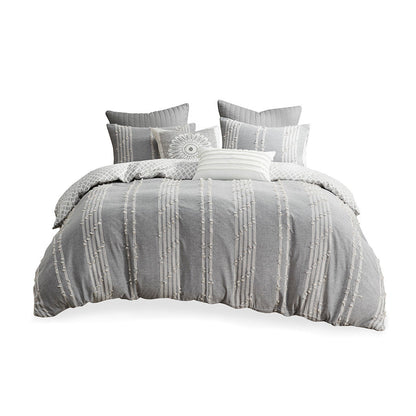 INK+IVY 3 Piece Cotton Jacquard Duvet Cover Set