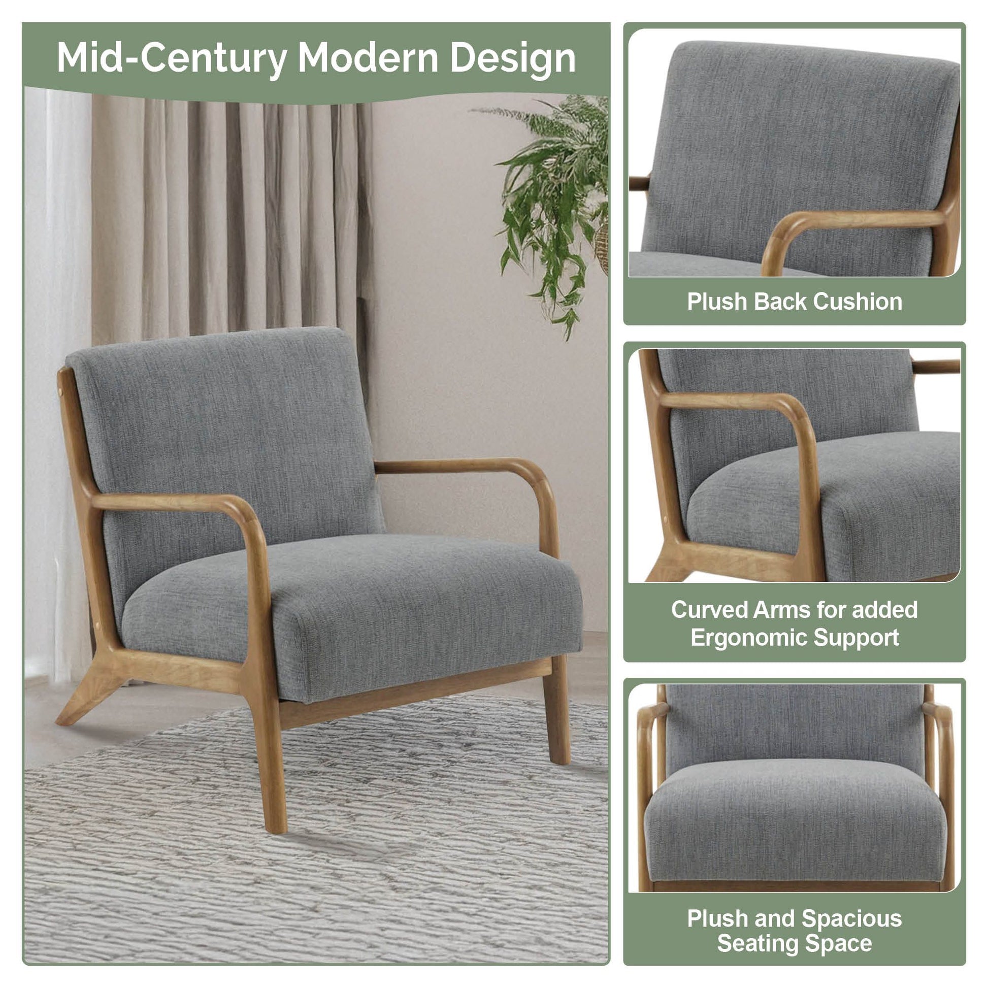 INK+IVY Novak Mid-Century Modern Accent Armchair