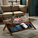 Rocket Wood & Tempered Glass Coffee Table