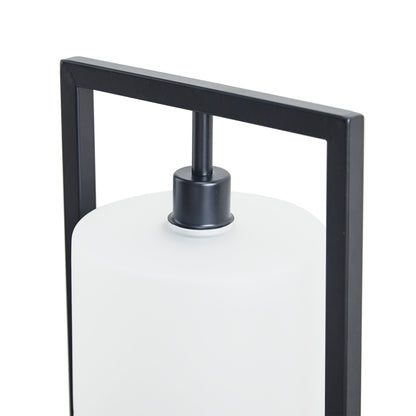 Kittery Metal Table Lamp with Glass Drum Shade