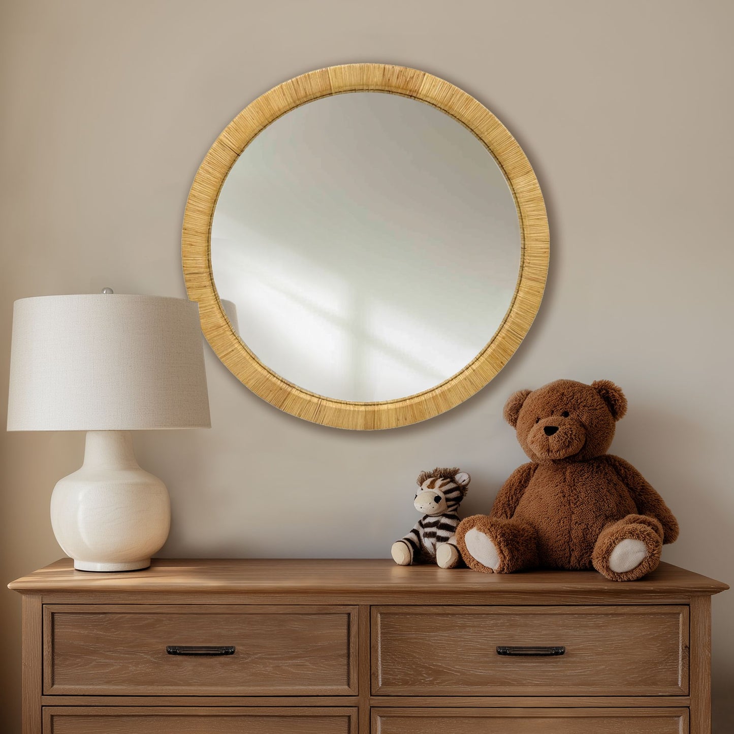 Nova Natural Rattan Rectangle Wall Mirror