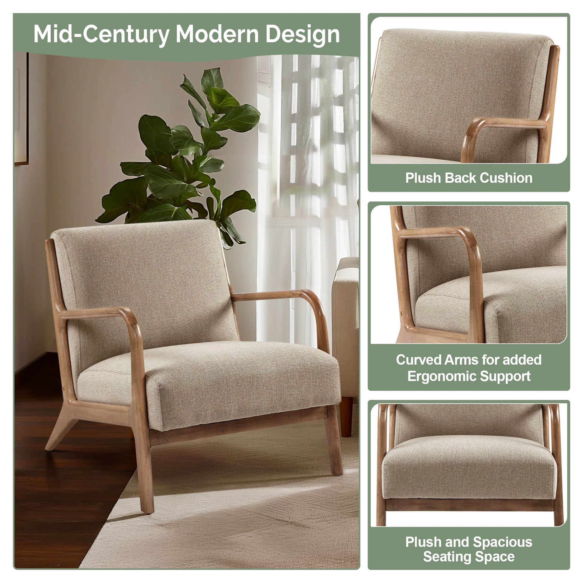 INK+IVY Novak Mid-Century Modern Accent Armchair