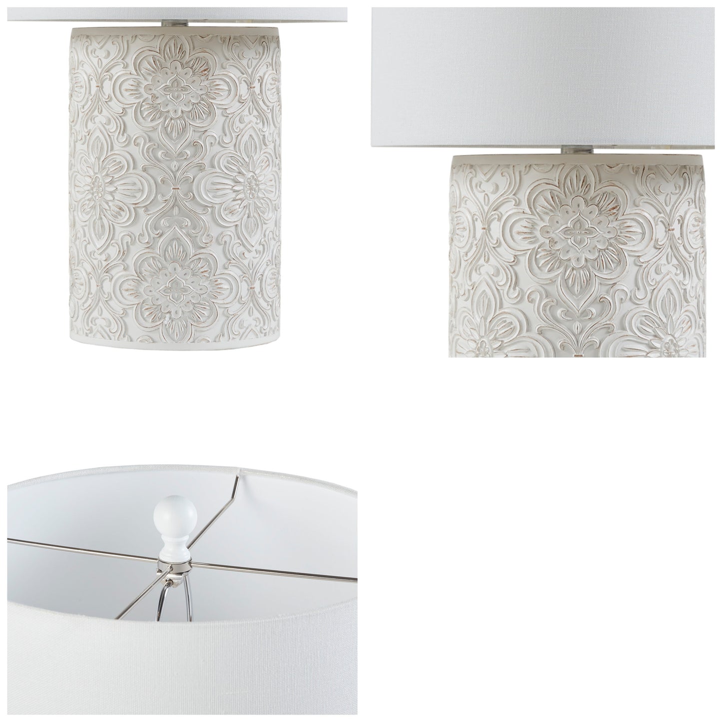 INK+IVY Embossed Floral Resin Table Lamp