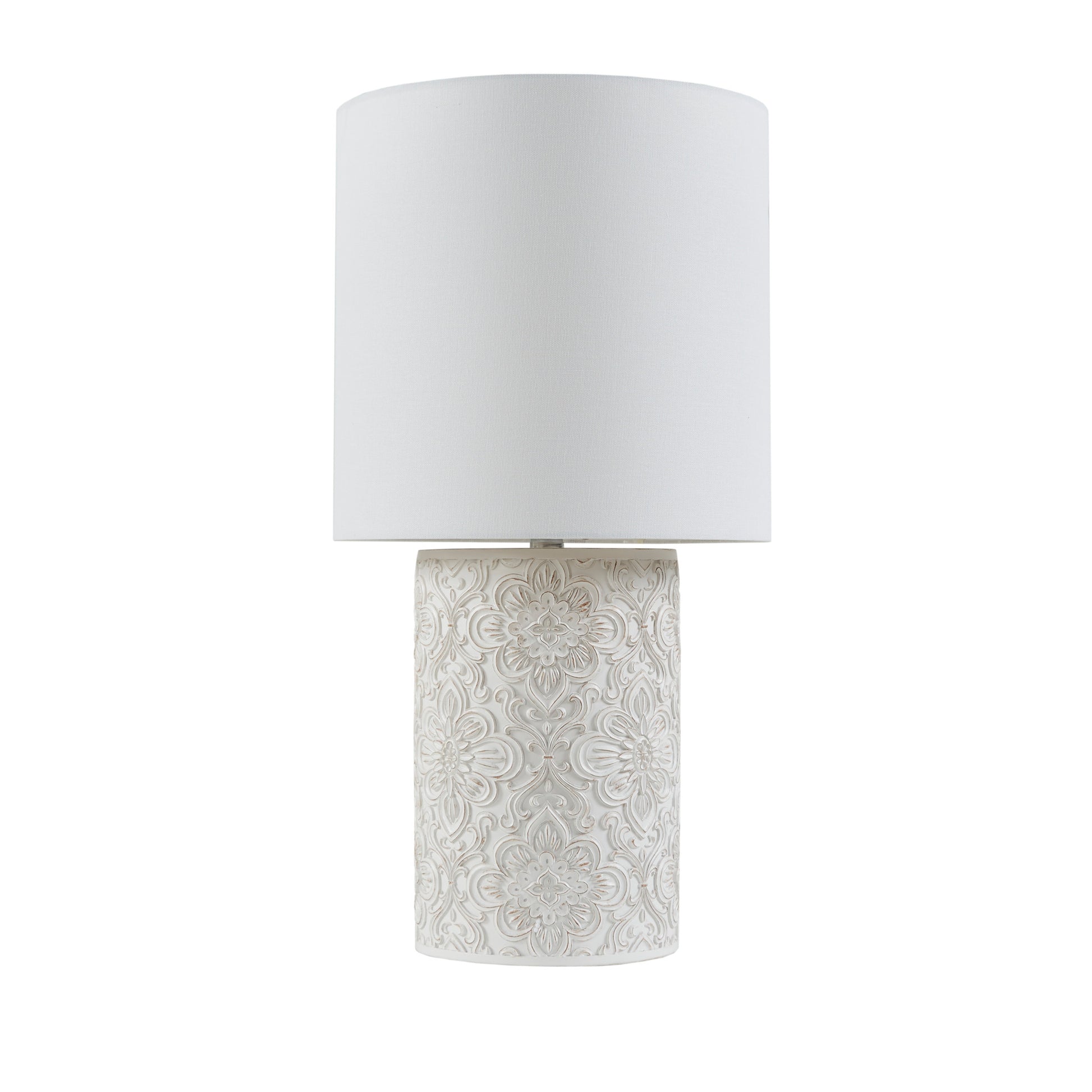 INK+IVY Embossed Floral Resin Table Lamp