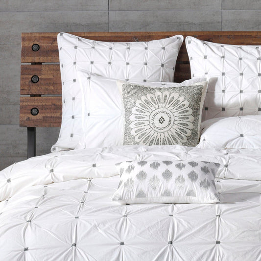 INK+IVY Cotton Embroidered Decorative Square Pillow