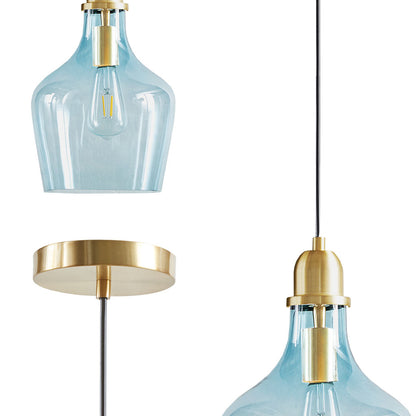 INK+IVY Auburn Bell Shaped Hanging Glass Pendant Light