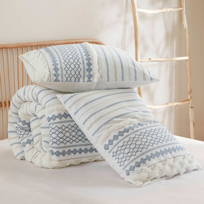 INK+IVY Cotton Printed Comforter Set with Chenille