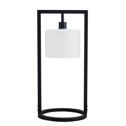 Kittery Metal Table Lamp with Glass Drum Shade