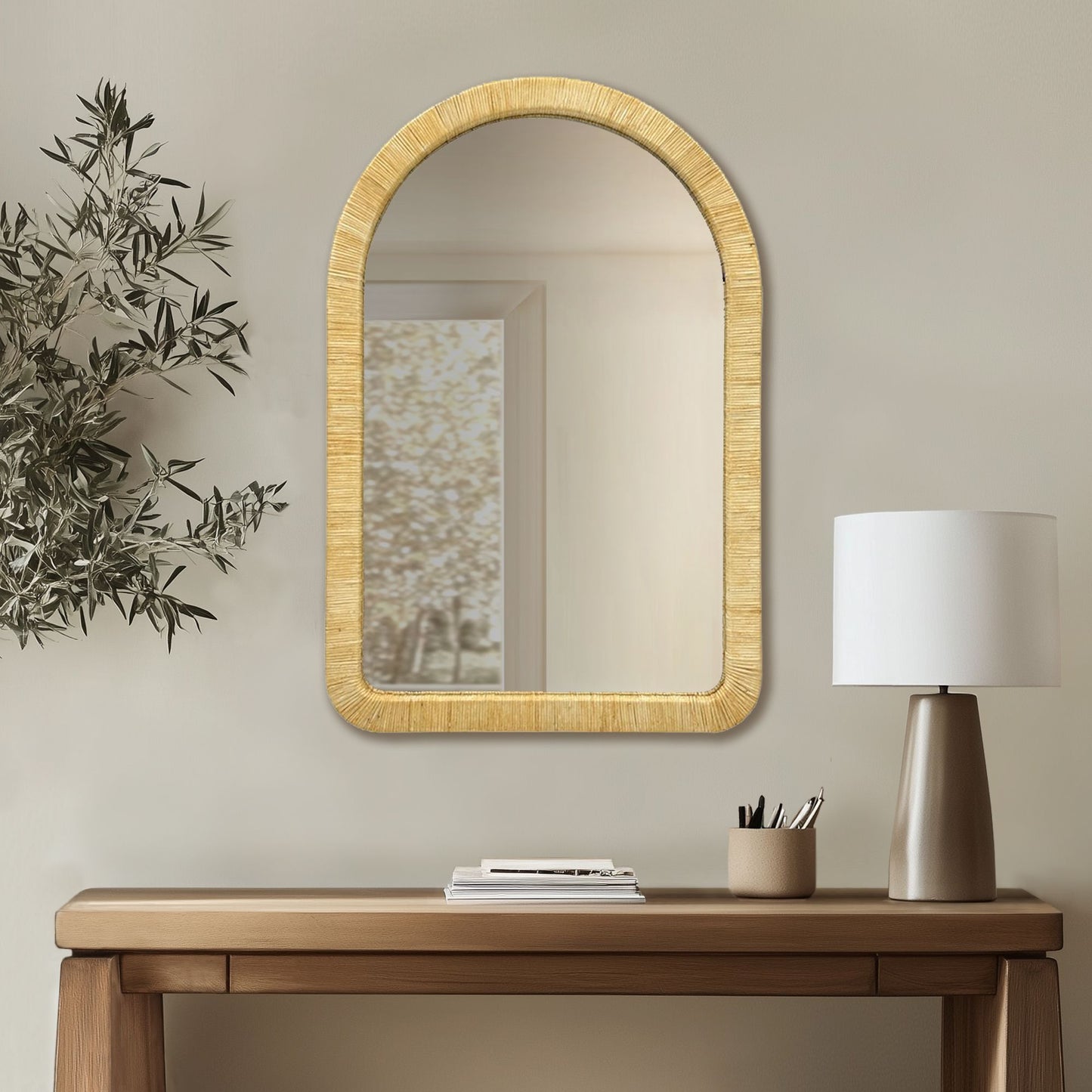 Nova Natural Rattan Rectangle Wall Mirror